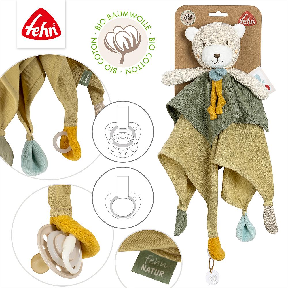 Fehn knuffeldoekje beer fehnnatur