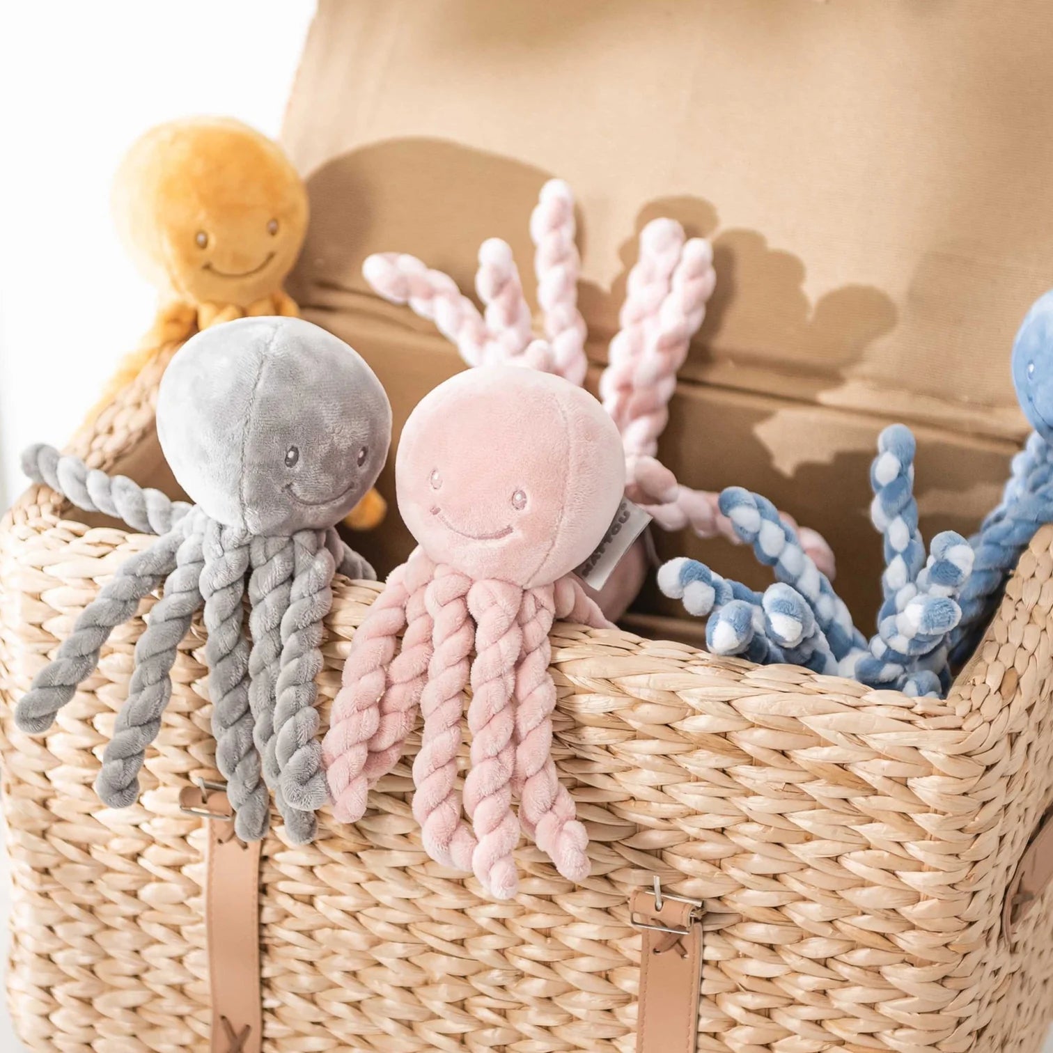 Nattou Muziek Knuffel octopus Lapidou lichtblauw