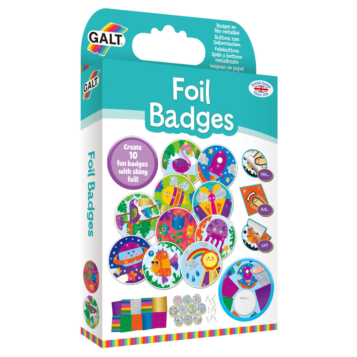 Galt foliebuttons badges
