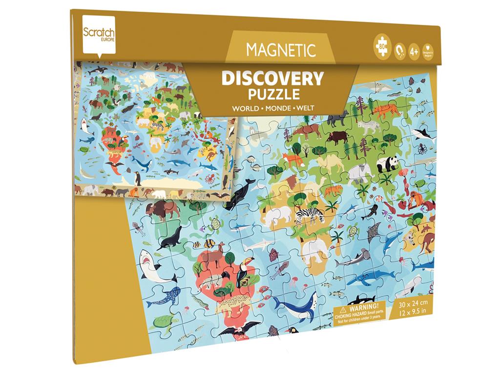 Scratch 2 IN 1 MAGNETISCHE PUZZEL - DISCOVERY GAME - WERELD