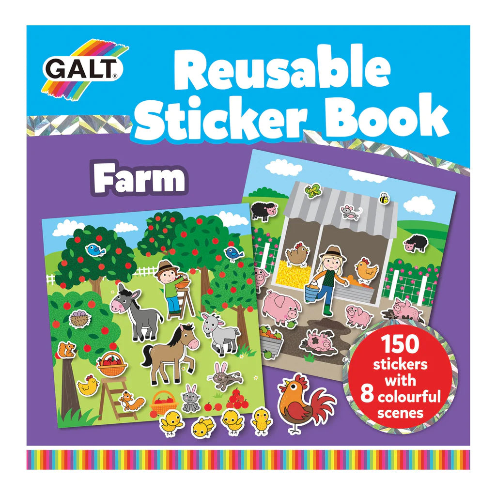 Galt Reusable sticker book farm