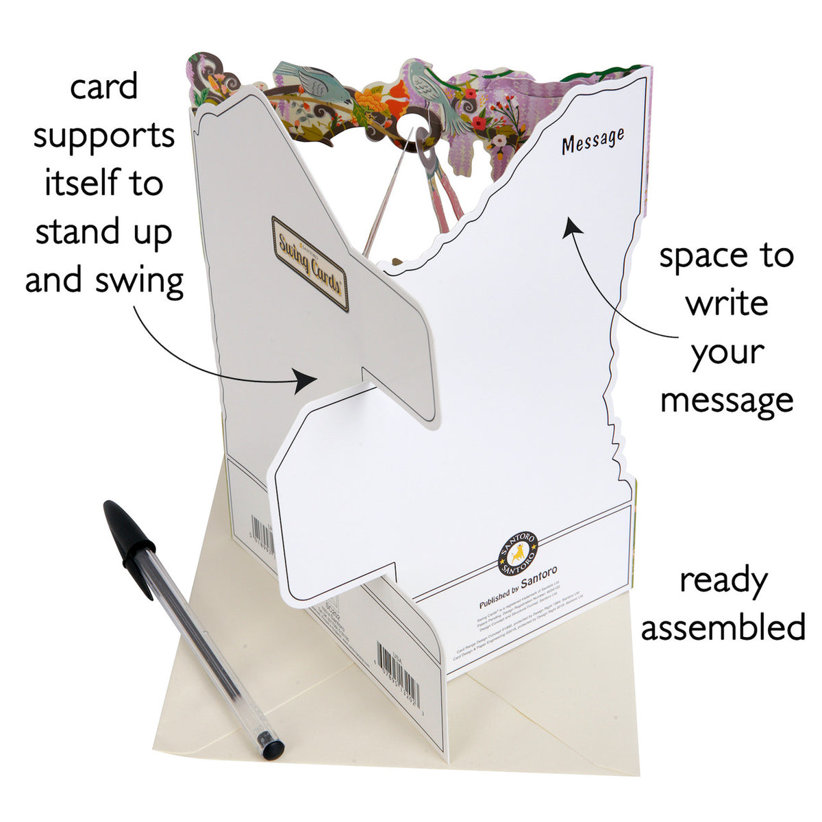 Wenskaart Swing Cards 'Princess on a swing'