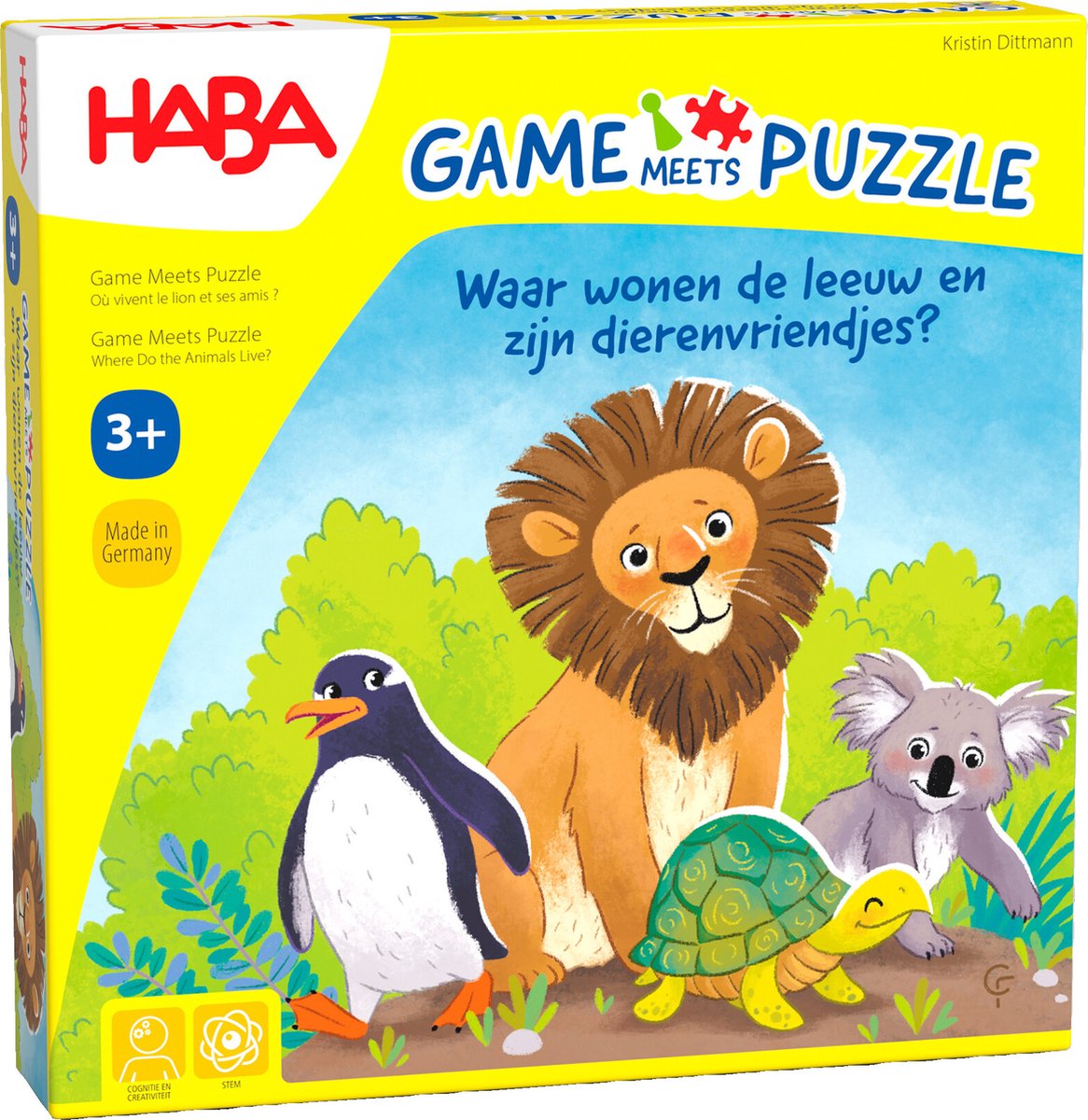Game meets Puzzle "Waar wonen de leeuw en zijn dierenvriendjes?"