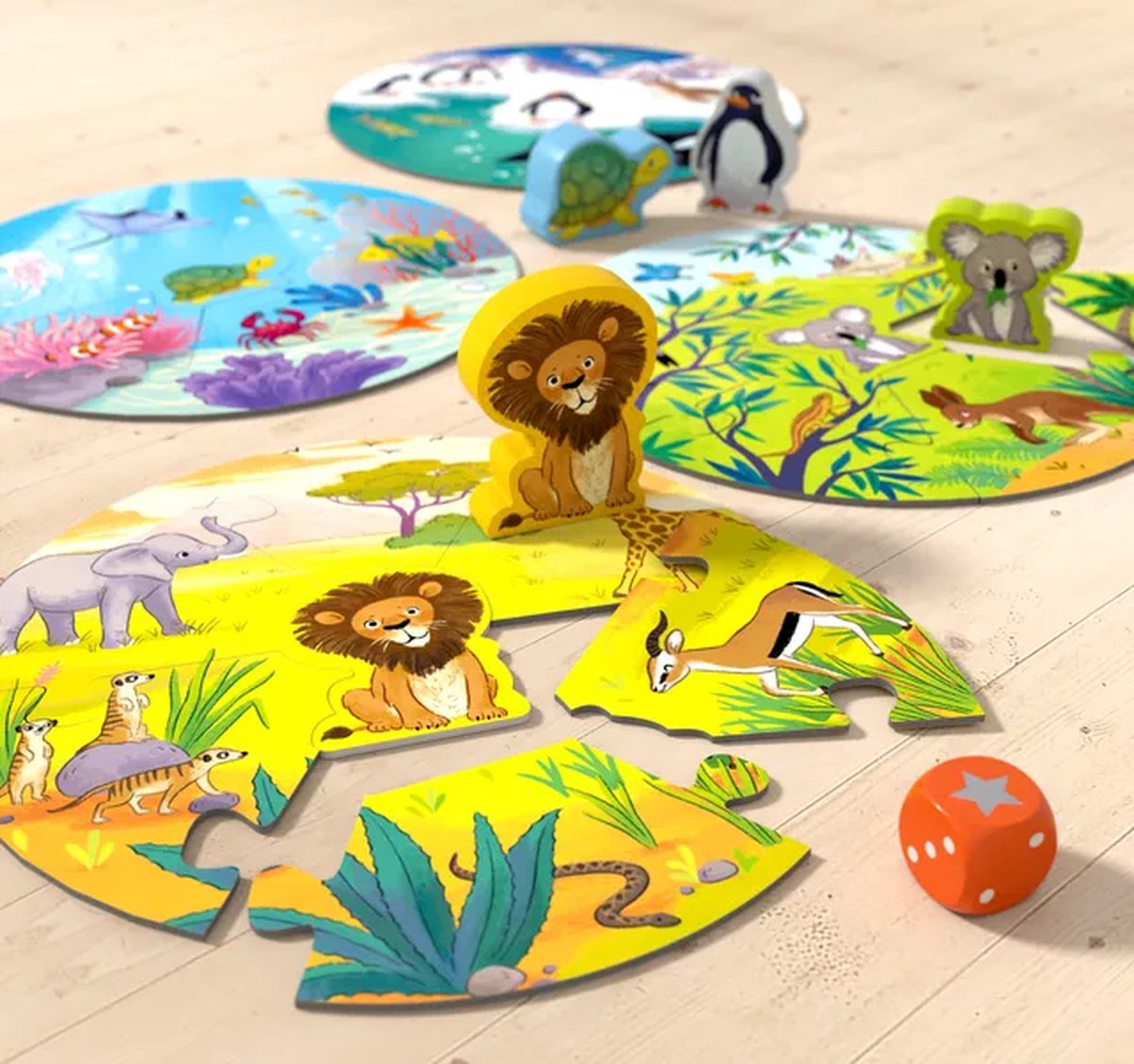 Game meets Puzzle "Waar wonen de leeuw en zijn dierenvriendjes?"