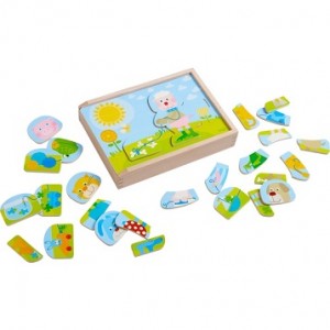 Houten puzzel Dierenmix Haba