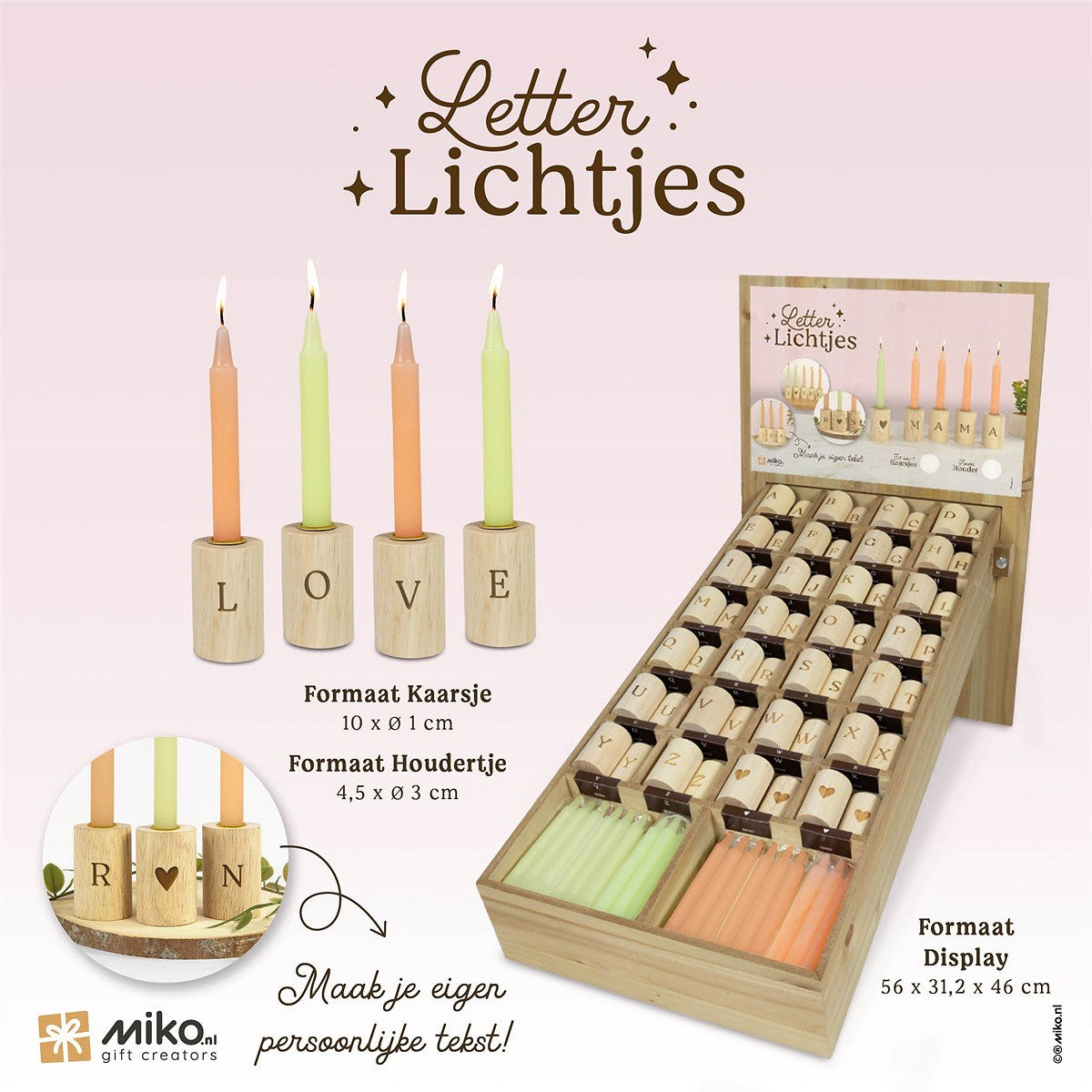 Letterlichtjes houdertje