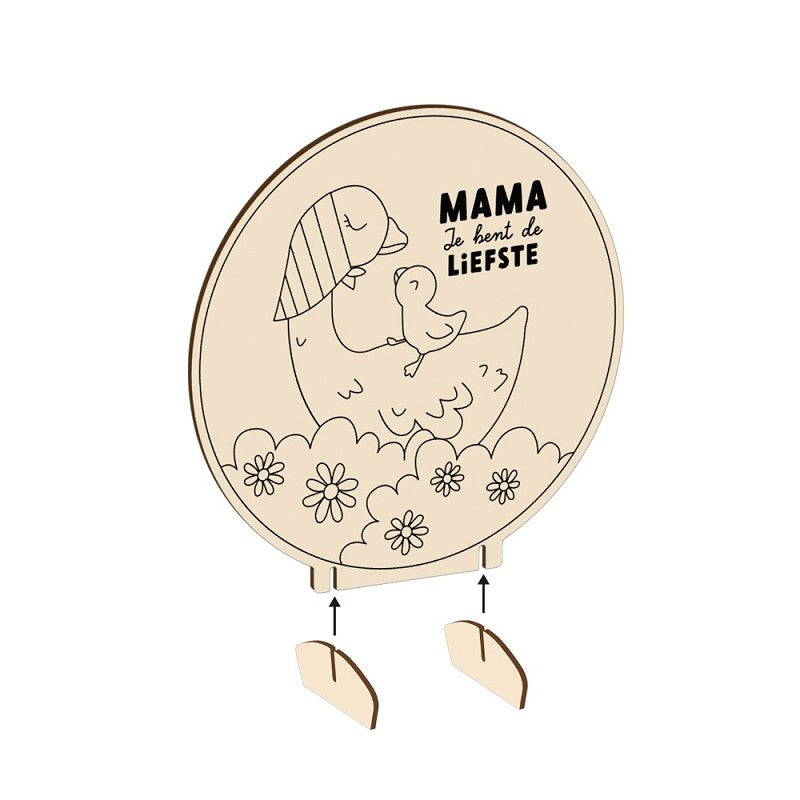 Kleurplankje 'Mama je bent de liefste'