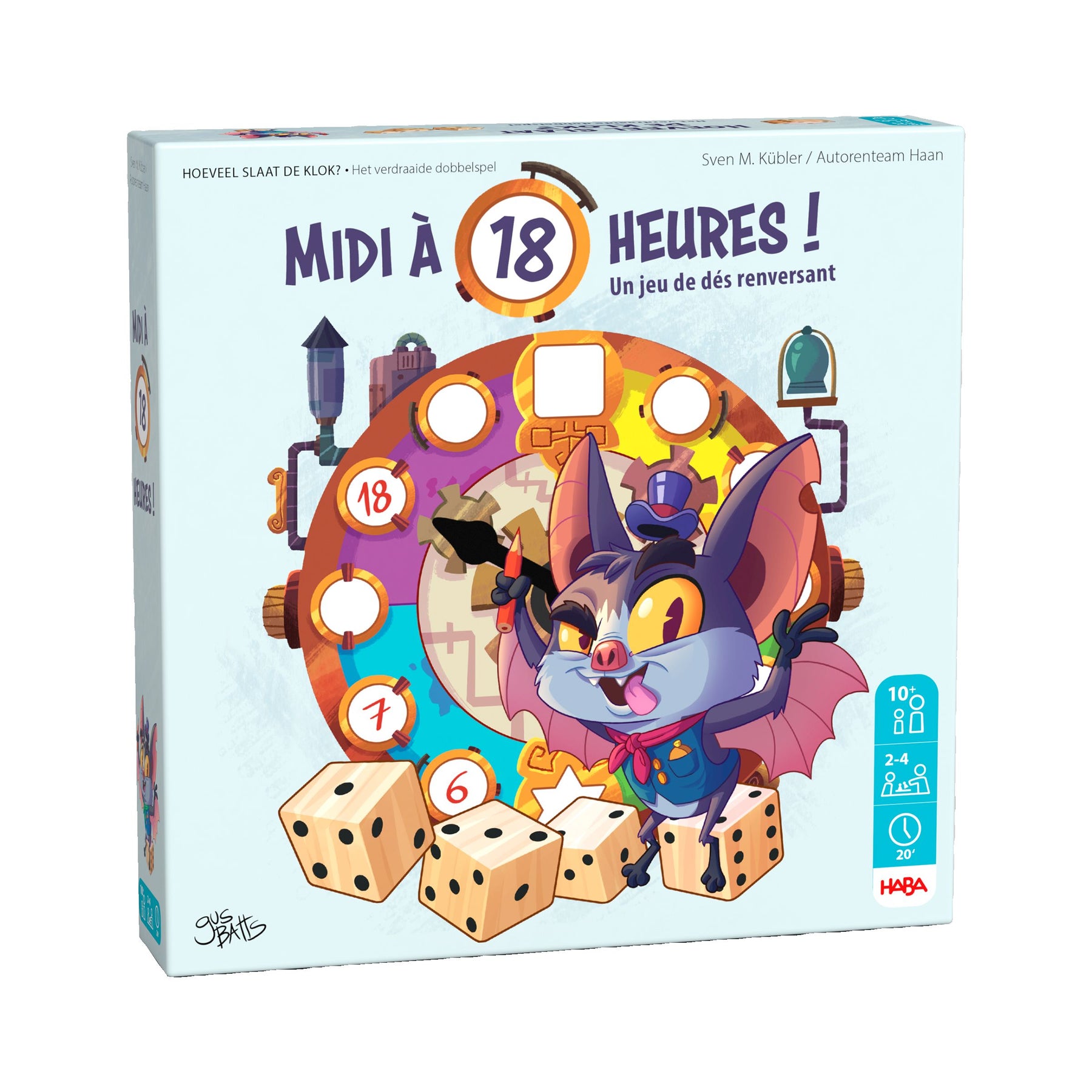 Hoeveel slaat de klok? - Midi à 18 heures! Het verdraaide dobbelspel