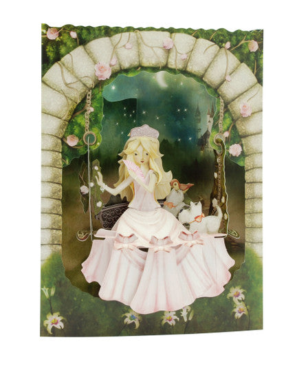 Wenskaart Swing Cards 'Princess on a swing'