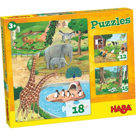 Puzzels Dieren Haba 3 in 1