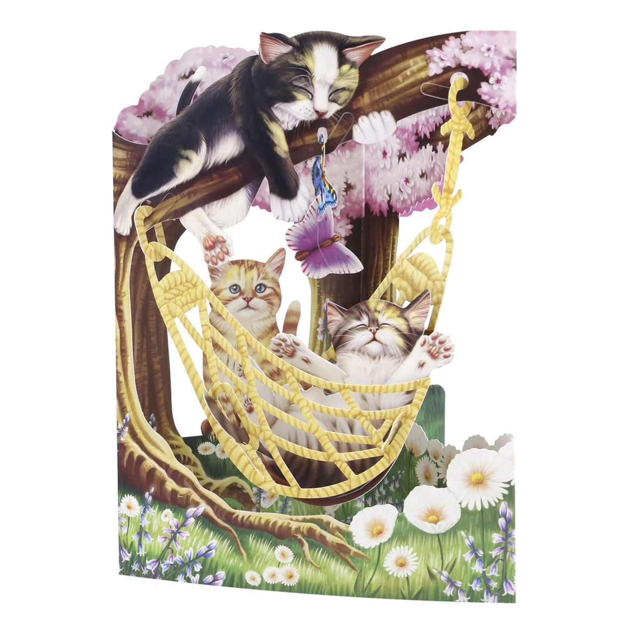 Wenskaart Swing Cards 'Cats in a hammock'