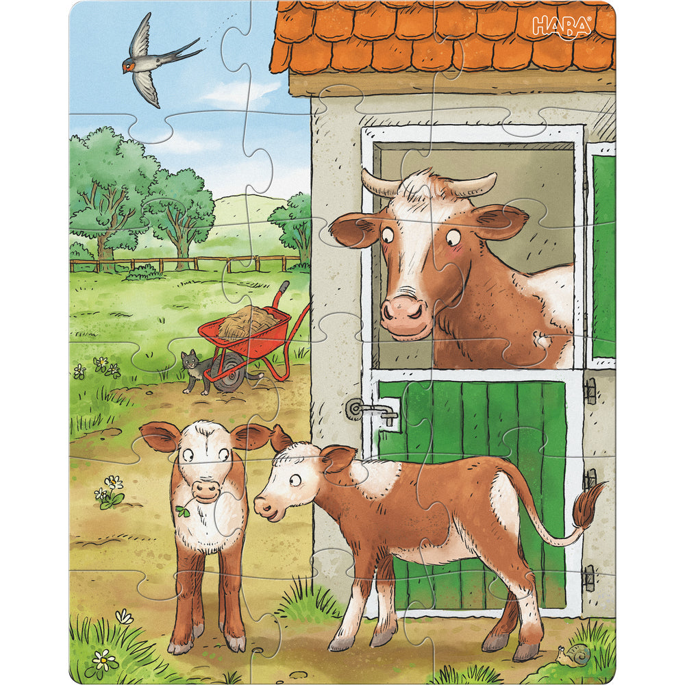 Puzzels Jonge boerderijdieren Haba 3 in 1