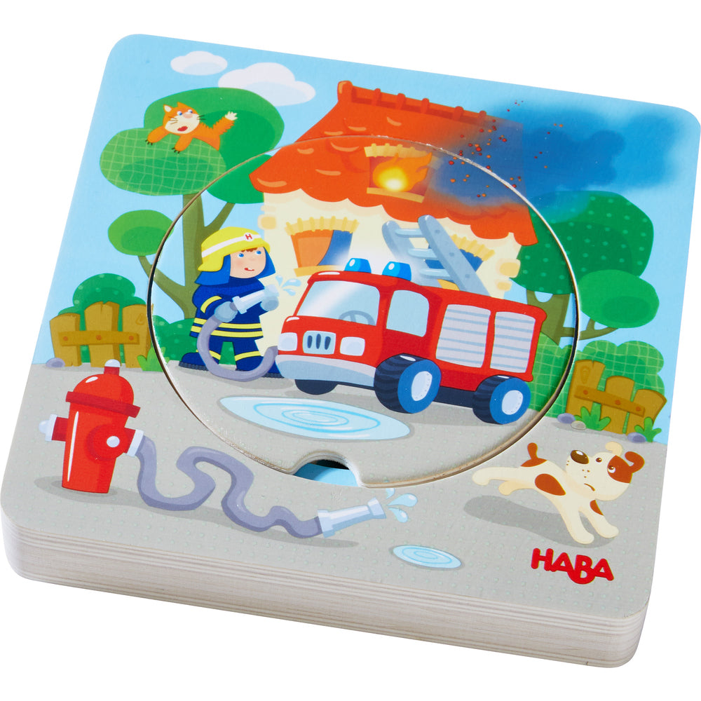 Houten puzzel Brandweeractie Haba