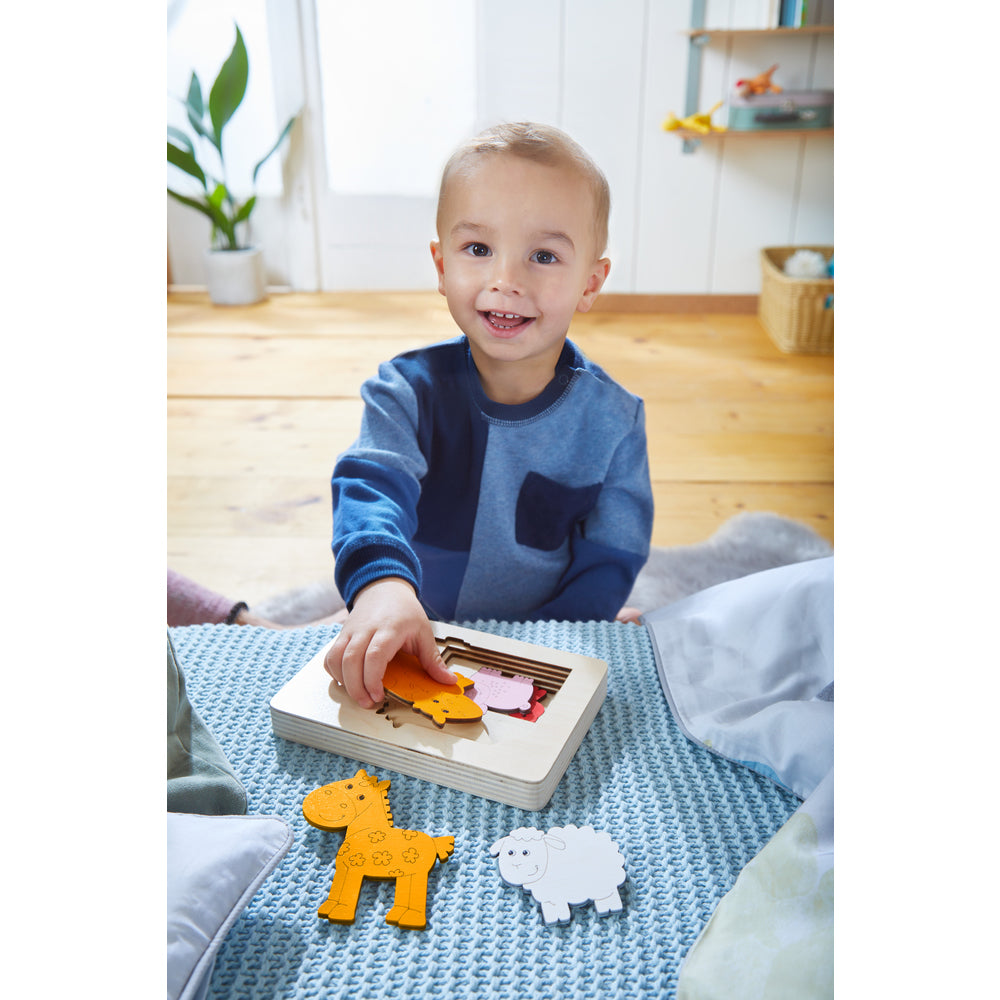 Houten puzzel Dieren op de boerderij