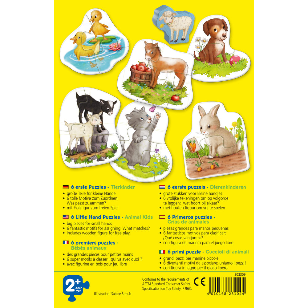 6 eerste puzzels - Dierenkinderen