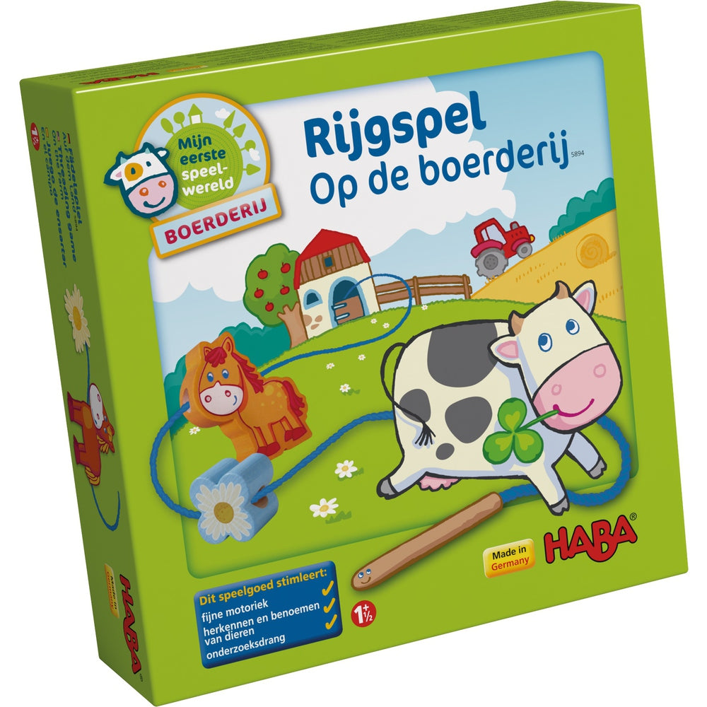 Mijn eerste speelwereld - Boerderij - Rijgspel Op de boerderij Haba