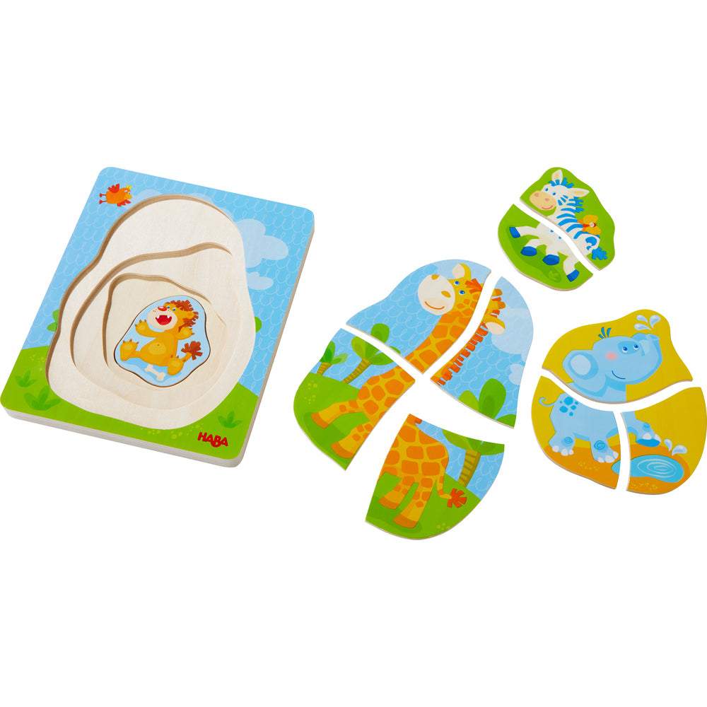 Houten puzzel Wilde dieren Haba