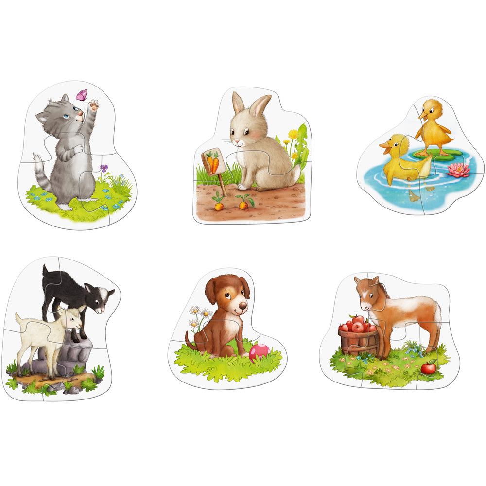 6 eerste puzzels - Dierenkinderen