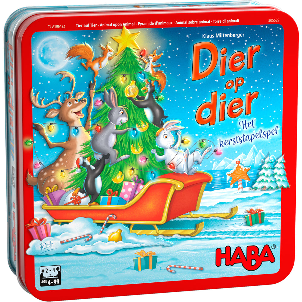 Spel - Dier op dier - Het kerststapelspel