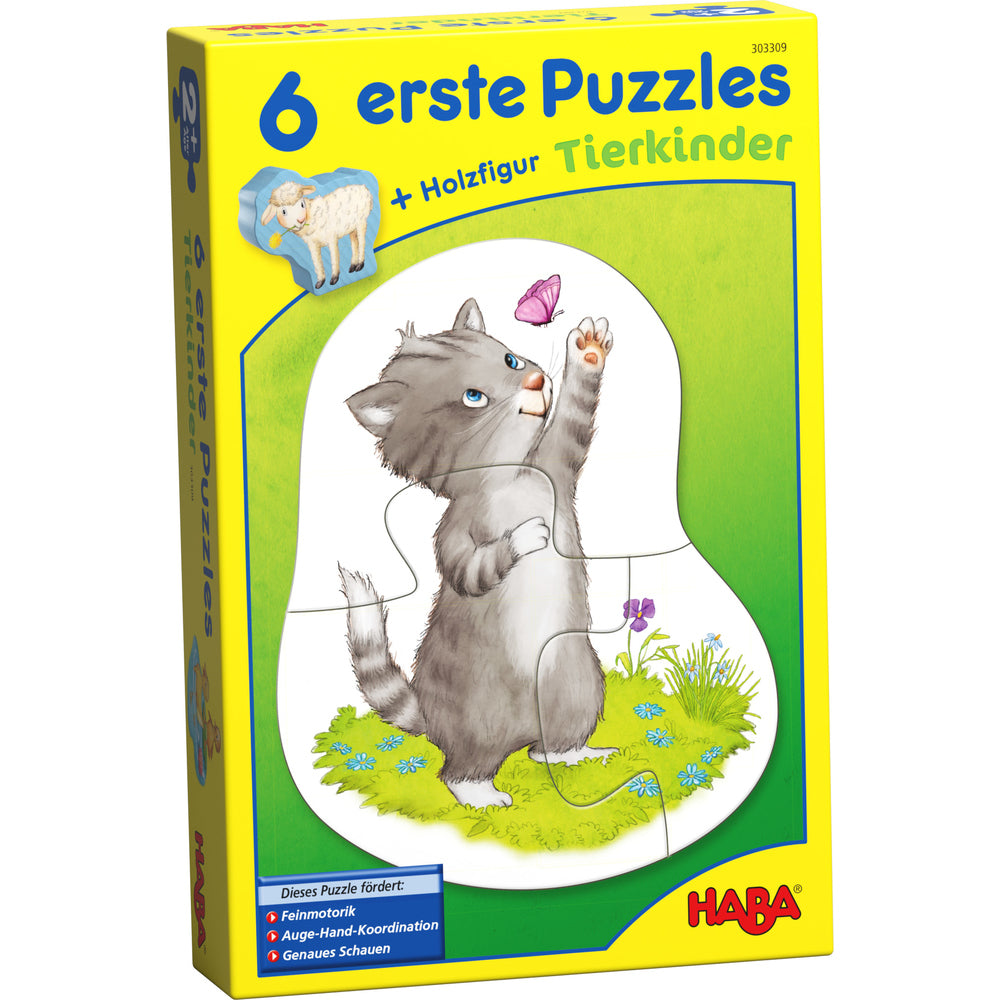 6 eerste puzzels - Dierenkinderen