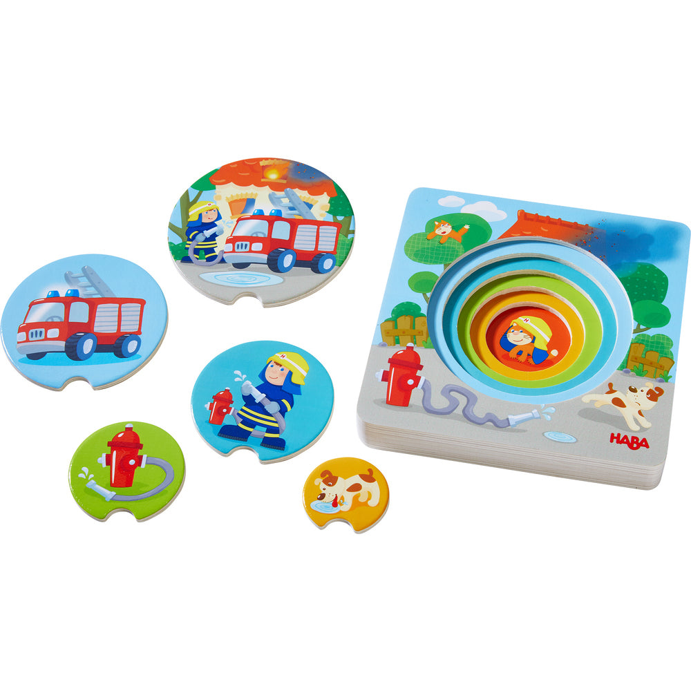 Houten puzzel Brandweeractie Haba