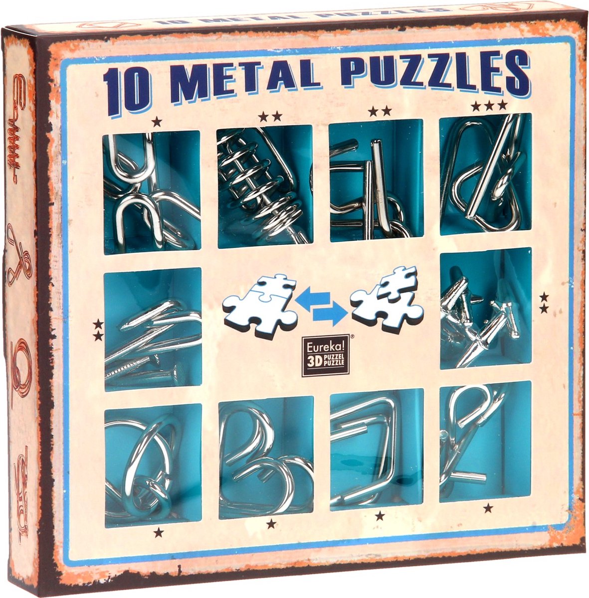 10 metal puzzles blue