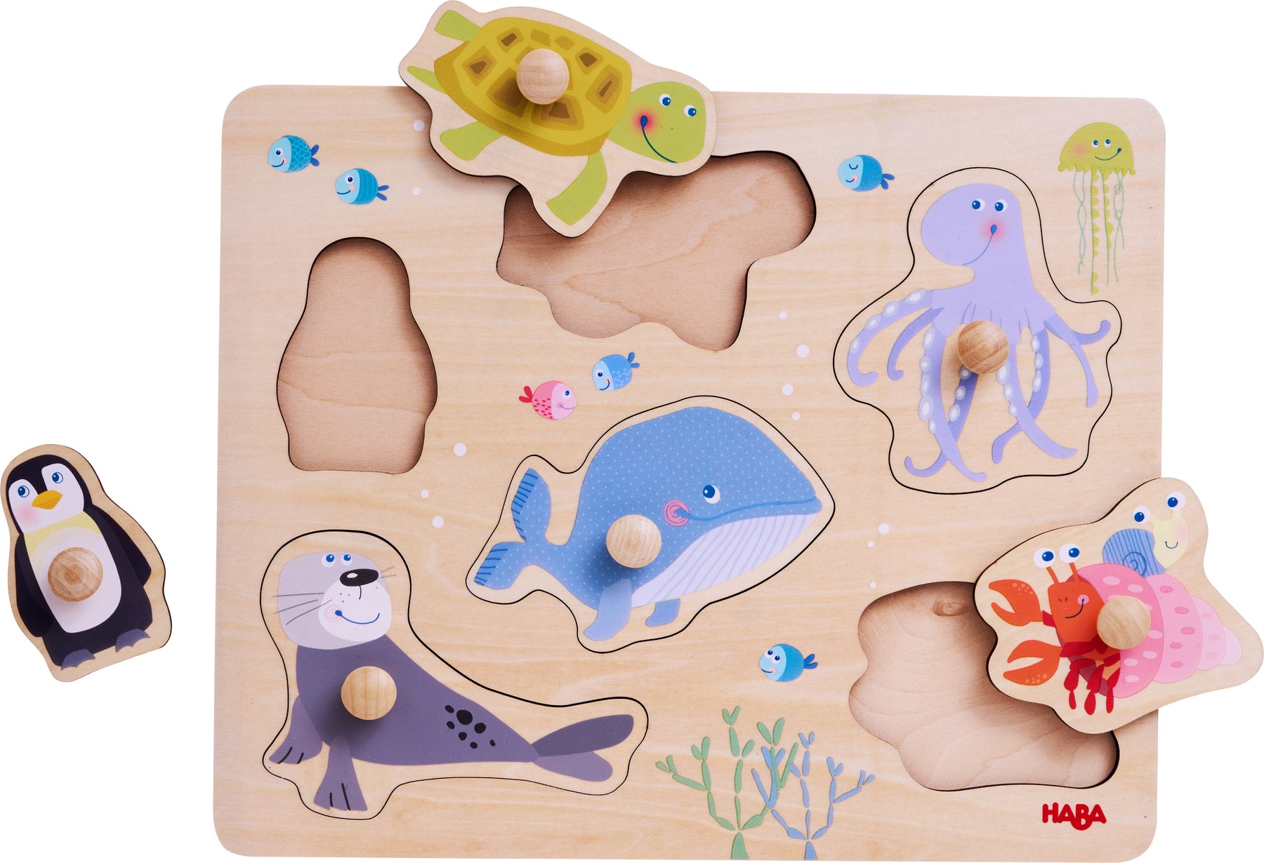 Inlegpuzzel zeedieren Haba