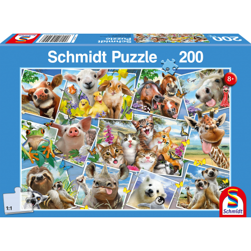 Dieren Selfies, 200 stukjes - Puzzel