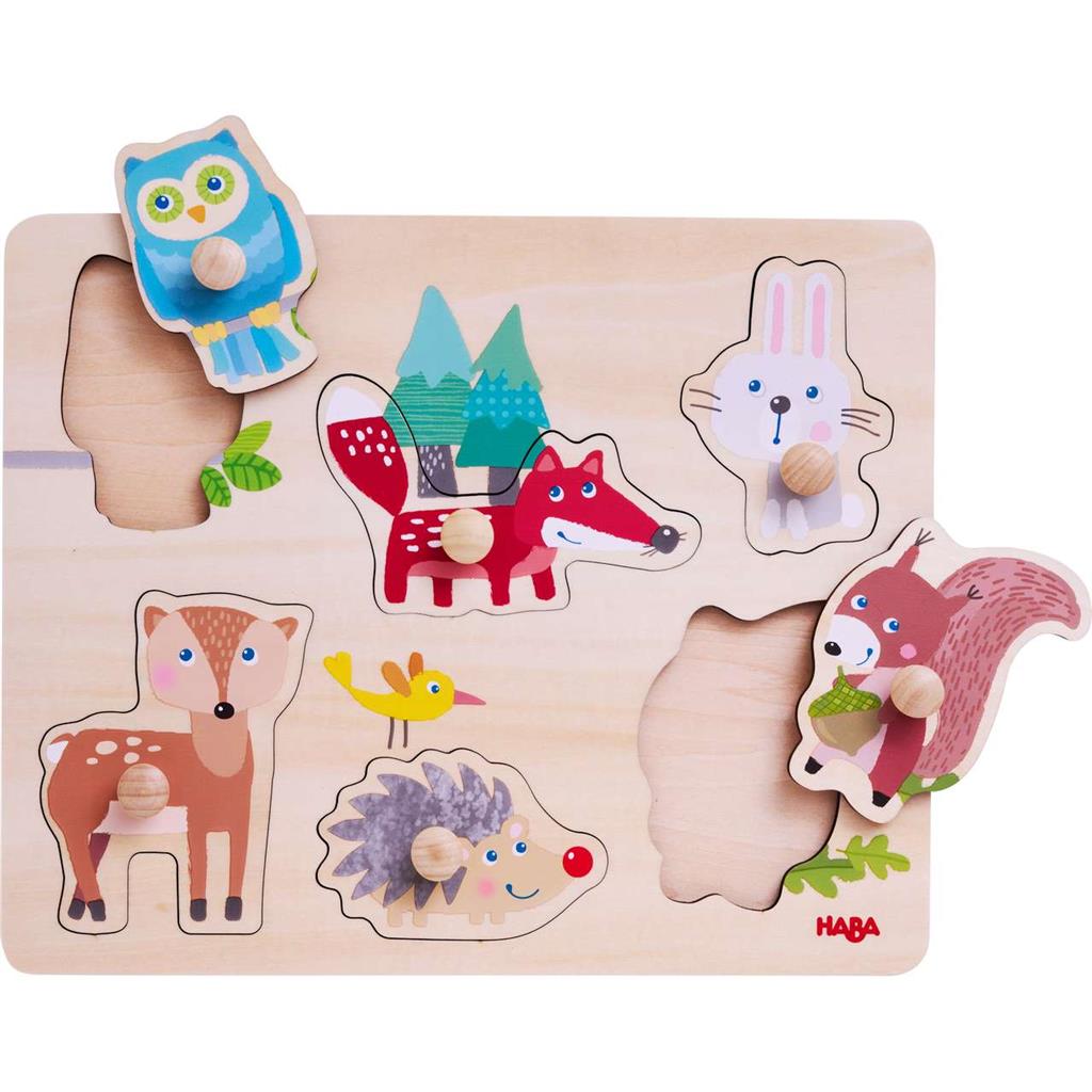 Inlegpuzzel bosdieren Haba