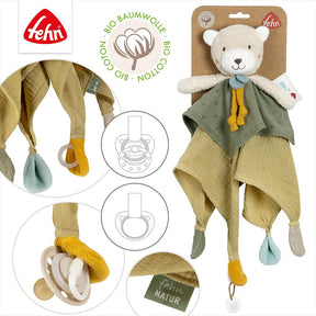 Fehn knuffeldoekje beer fehnnatur