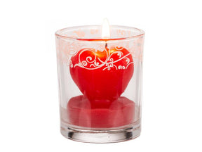 Hart-kaarsje in glas