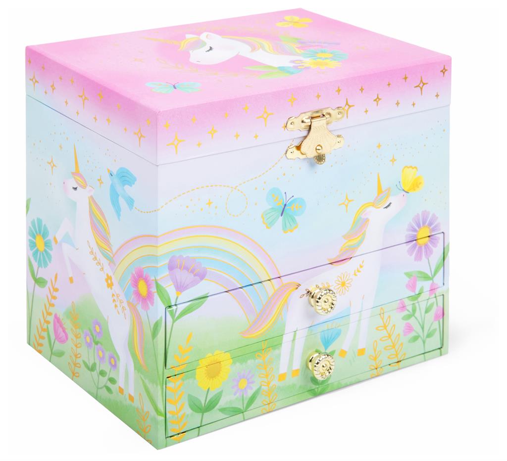 Muziekdoos Floral Unicorn met 2 laden
