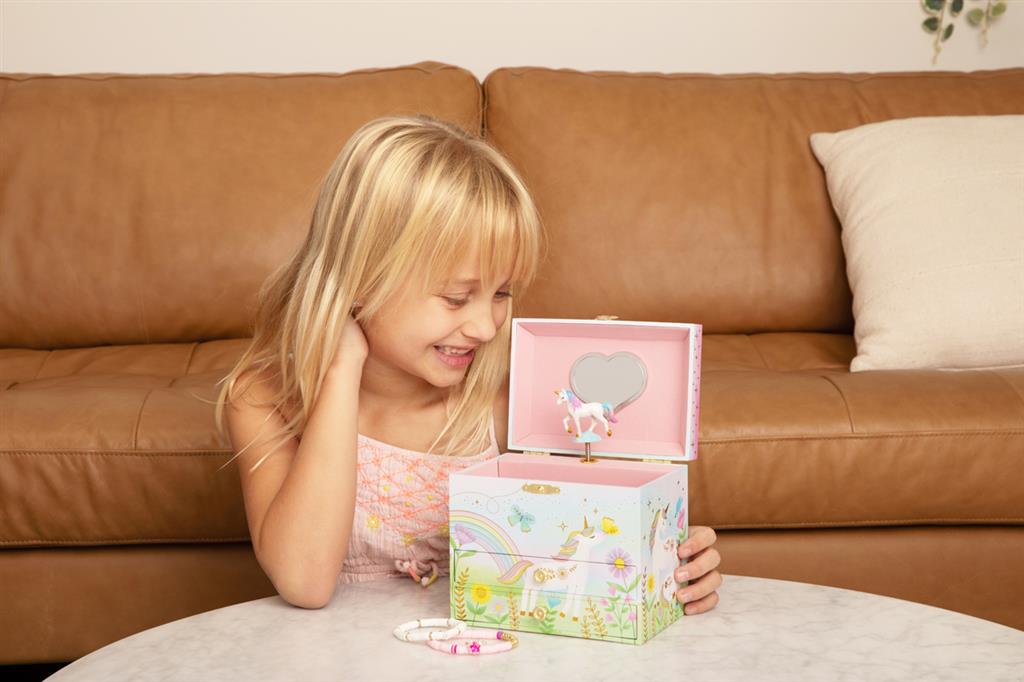 Muziekdoos Floral Unicorn met 2 laden