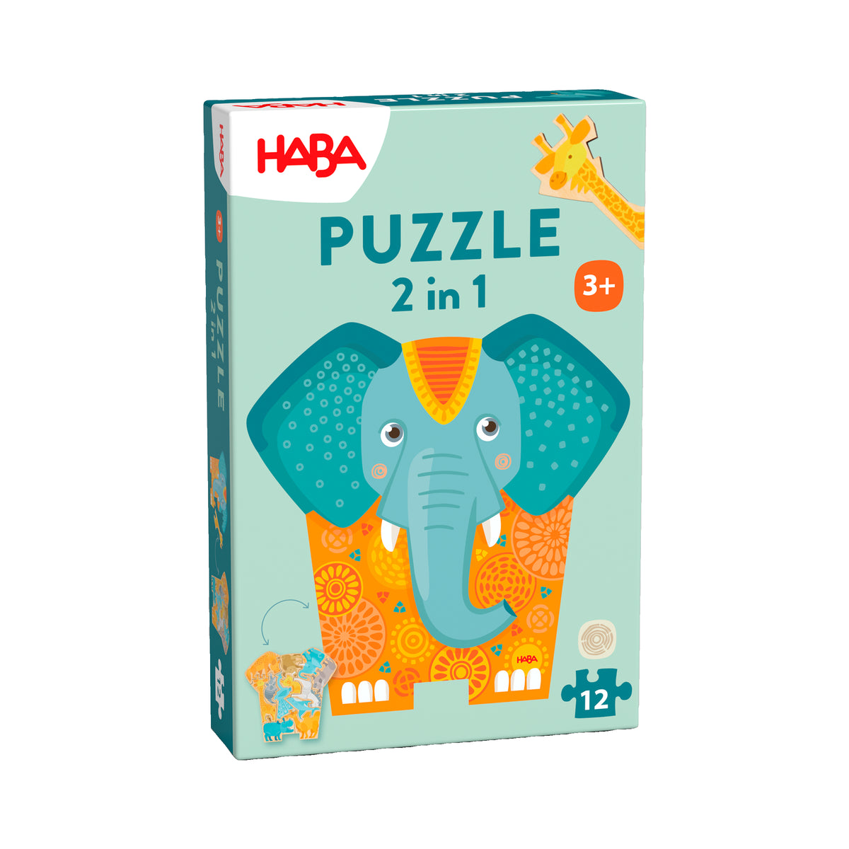 Puzzle 2 in 1 'Olifant'
