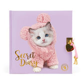 Puffy Dagboek met slotje Kitten-ontwerp