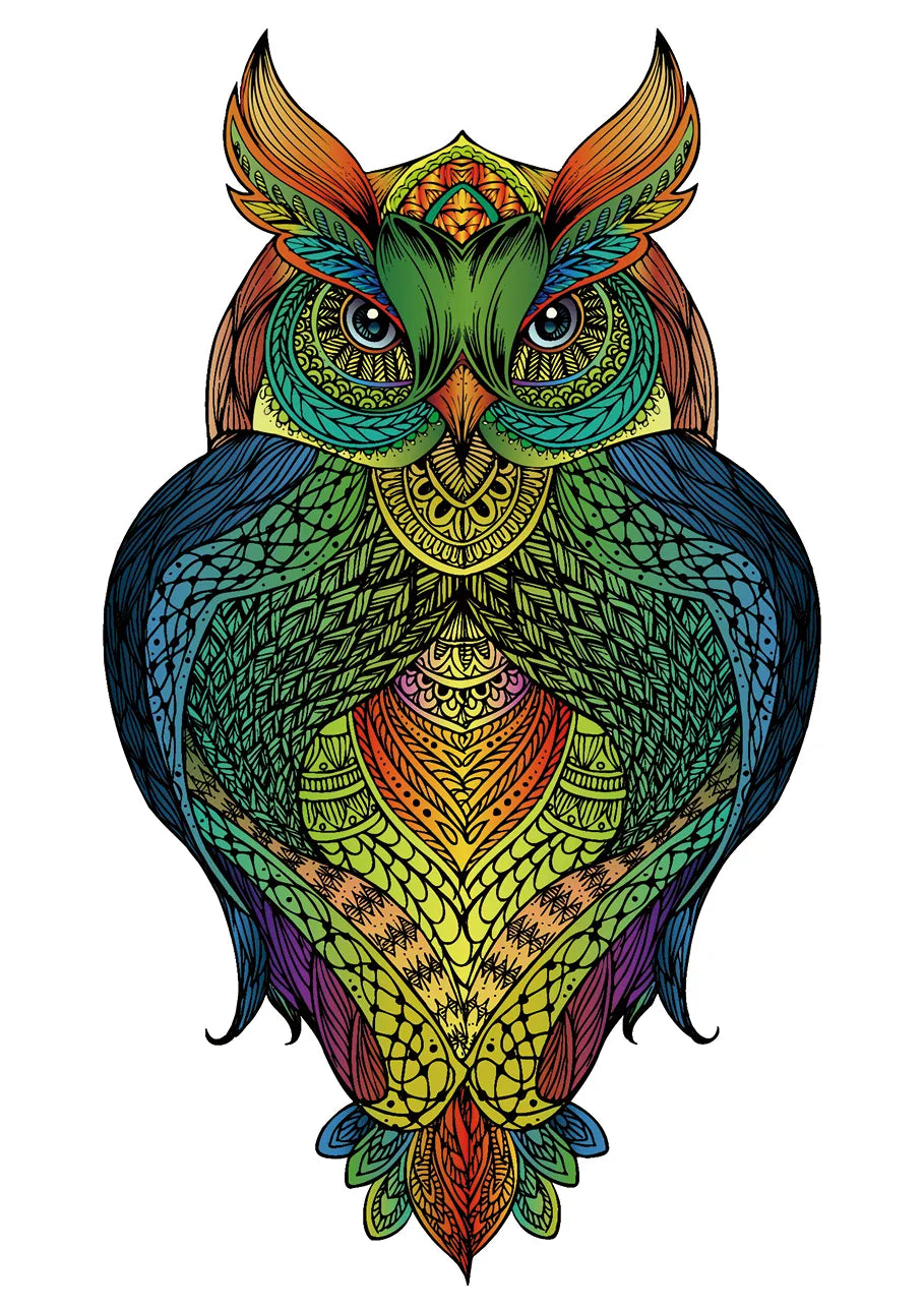 Rainbowooden puzzles owl