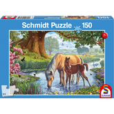 Paarden bij de stroom - 150 stukjes - puzzel