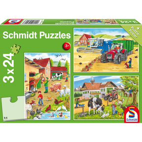 Op de Boerderij - 3 x 24 stukjes - puzzel