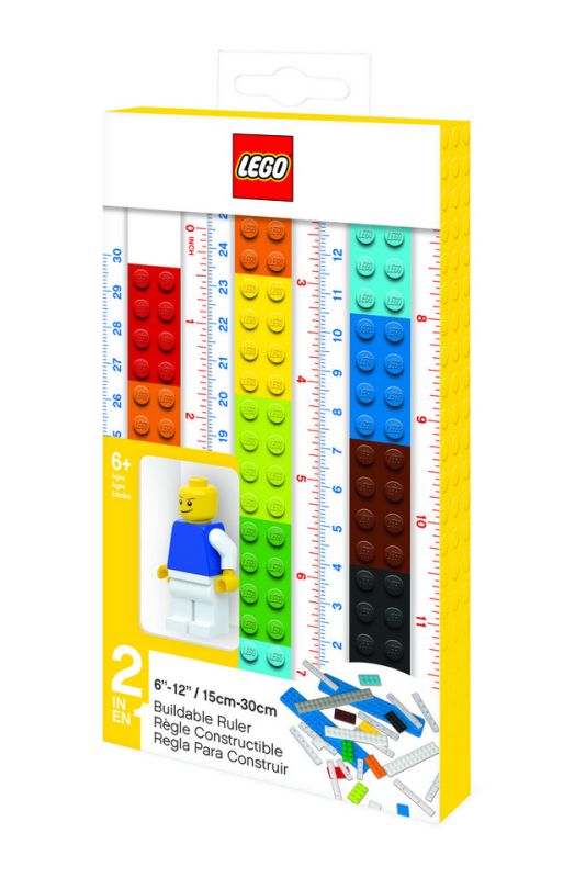 Bouwbare LEGO liniaal met minifiguur