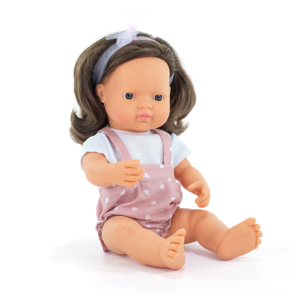 Pop Meisje met bruin haar 38 cm