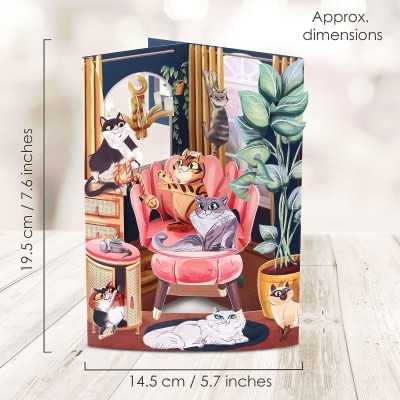 Wenskaart Swing Cards Lounging Cats