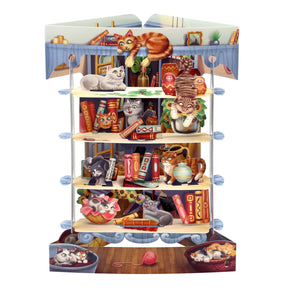 Wenskaart Swing Cards 'Cats in the library'