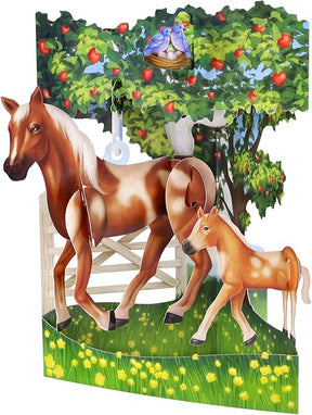 Wenskaart Swing Cards 'horse and foal'
