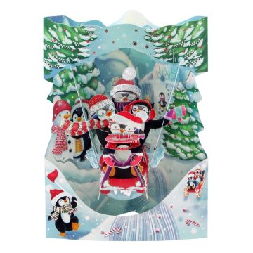 Wenskaart Swing Cards Kerst Pinguins